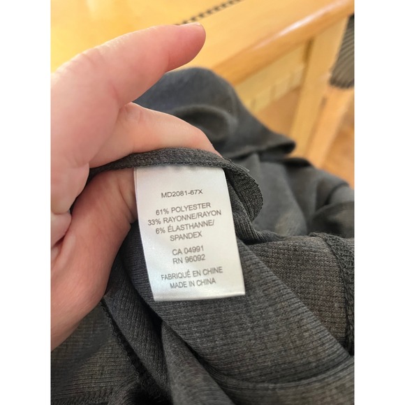 Dalia Gray Midi Dress Elbow‎ Sleeve Ruched Waist Career Casual - Picture 5 of 5